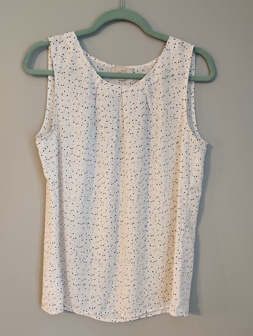 LOFT White Sleeveless Dot-Print Blouse